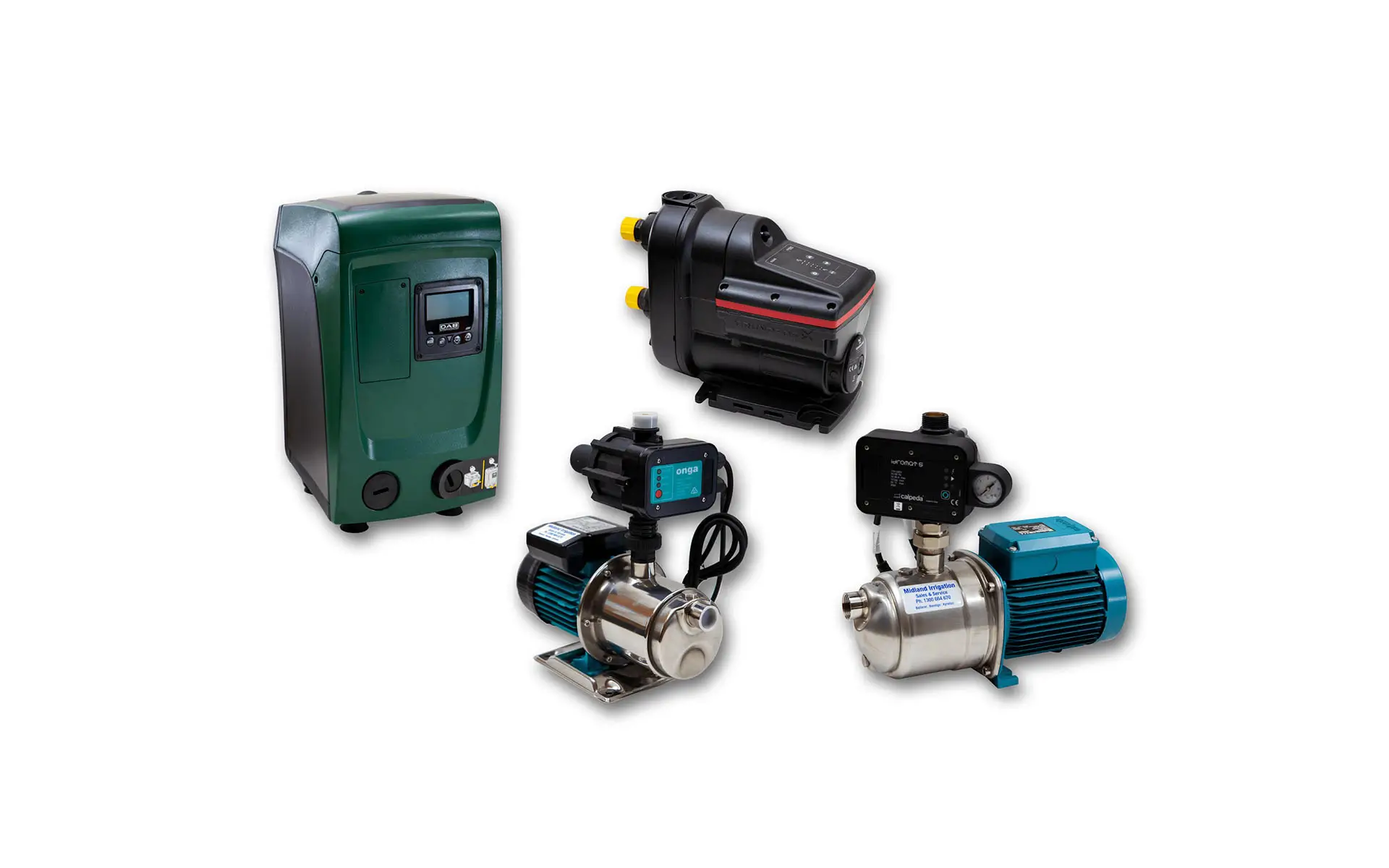 midlnad-irrigation-domestic-pumps-L251124 Hunter MP Rotator nozzle sprinkler head with blue top spraying multiple water streams in radial pattern for efficient lawn irrigation